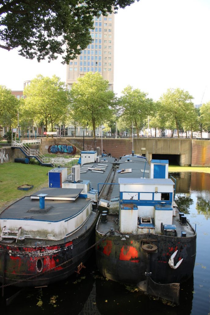 zwei Hausboote in Rotterdam