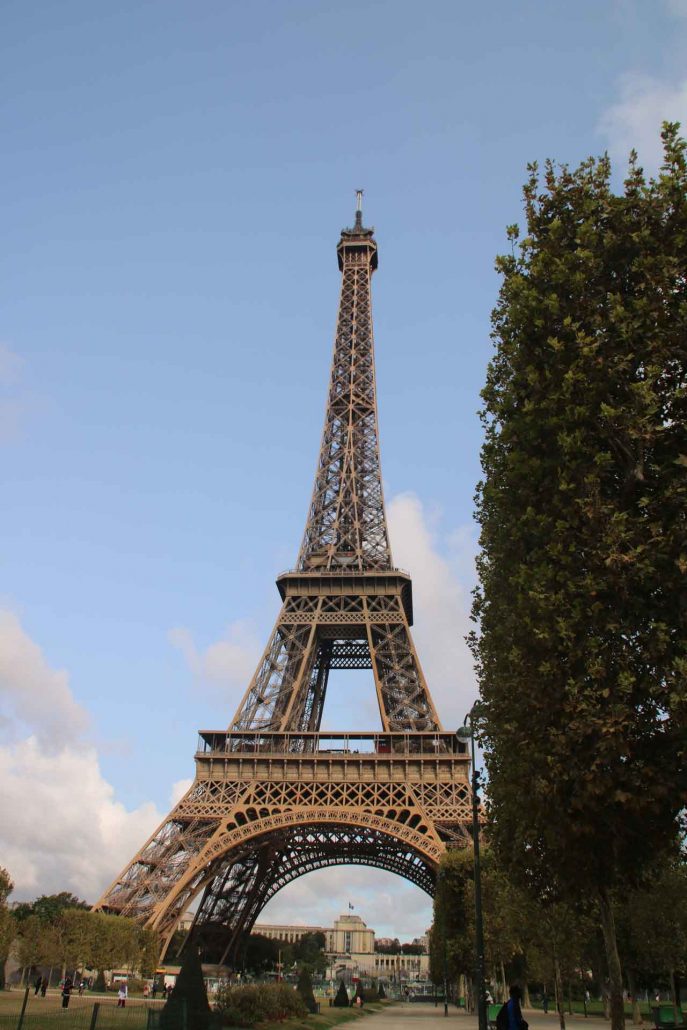 Paris Eiffelturm mit Trocadero im Hintergrund