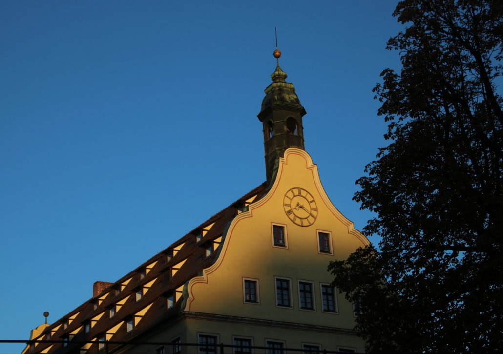 Schwörhaus, auf dem Balkon der Ulmer Bürgermeister jedes Jahr am Schwörmontag Rechenschaft ablegt.